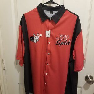 Who Gives A Split Bowling Shirt NWT XL with Split Happens on back